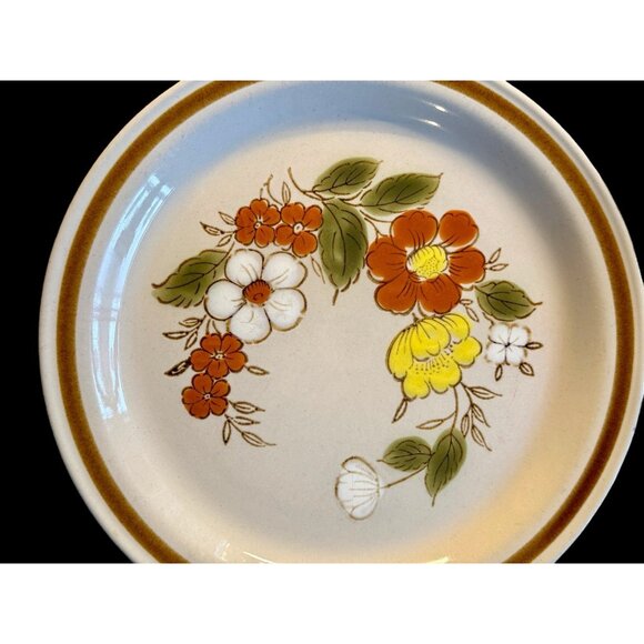 Mountain Wood Collection Stoneware Trellis Blossom 10.5" Dinner Plates 5 - Picture 3 of 11
